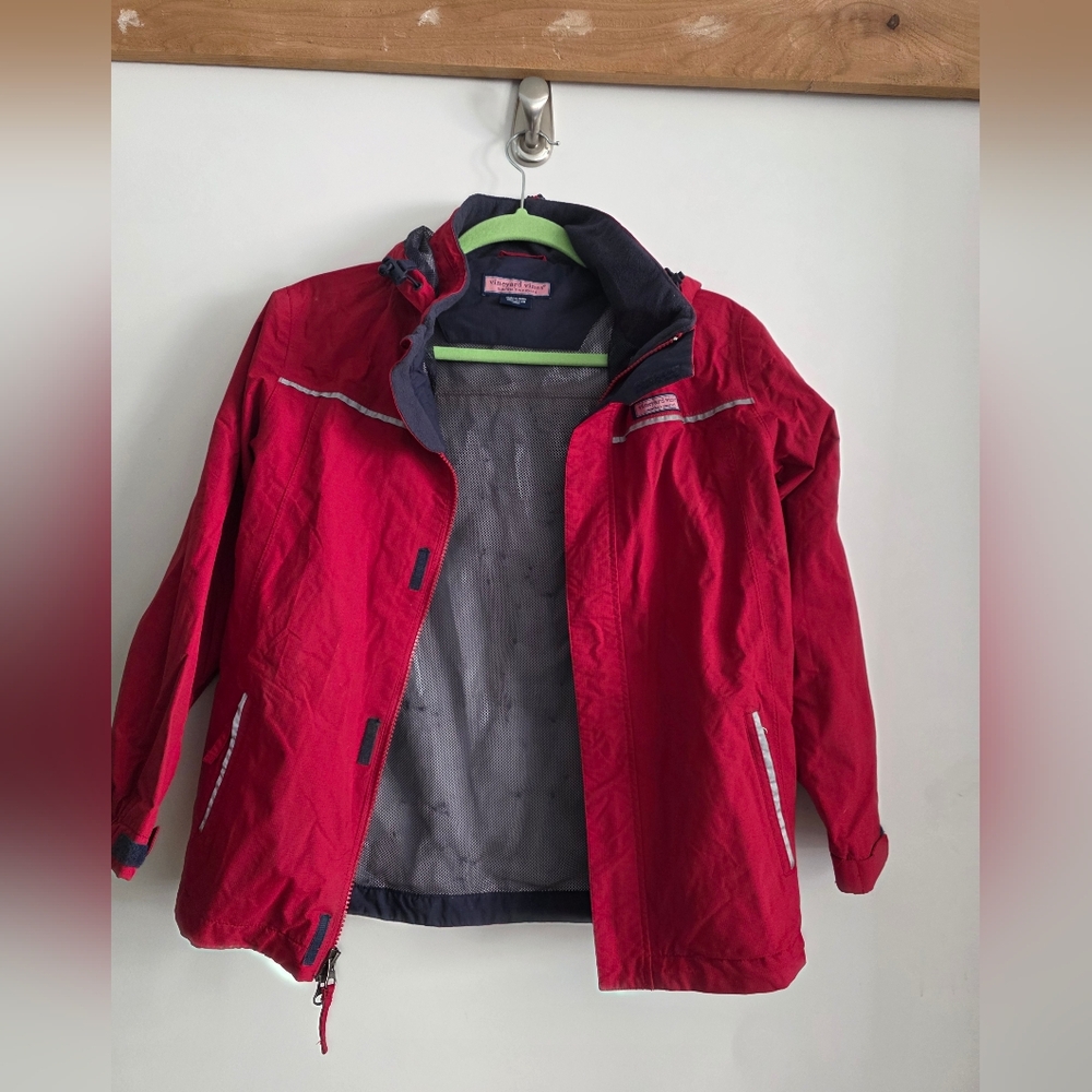 Vineyard Vines Kids Hooded Ski/Performance Reflective Strip Jacket Size Large